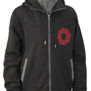 Journey_Black_Gray_Hoodie_Red_Logo_Front